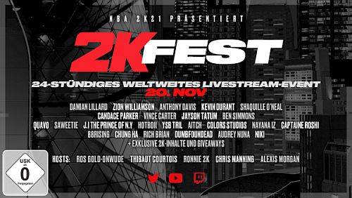 Wir feiern die Basketball-Kultur und 21 Jahre 2K mit dem weltweiten 2KFest - Vom 20. bis 21. November als Livestream-Event