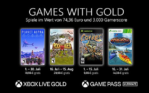 Games with Gold: Diese Spiele gibt es im Juli gratis